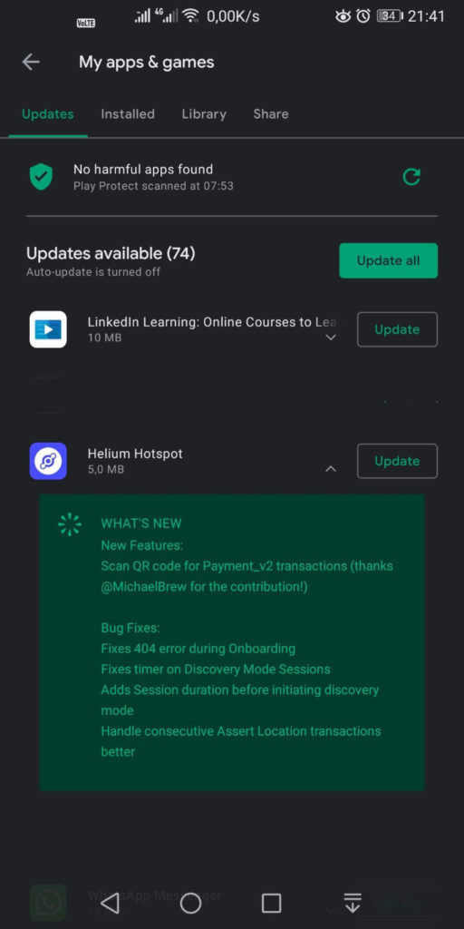 Helium Hotspot mobile app v.3.2.2