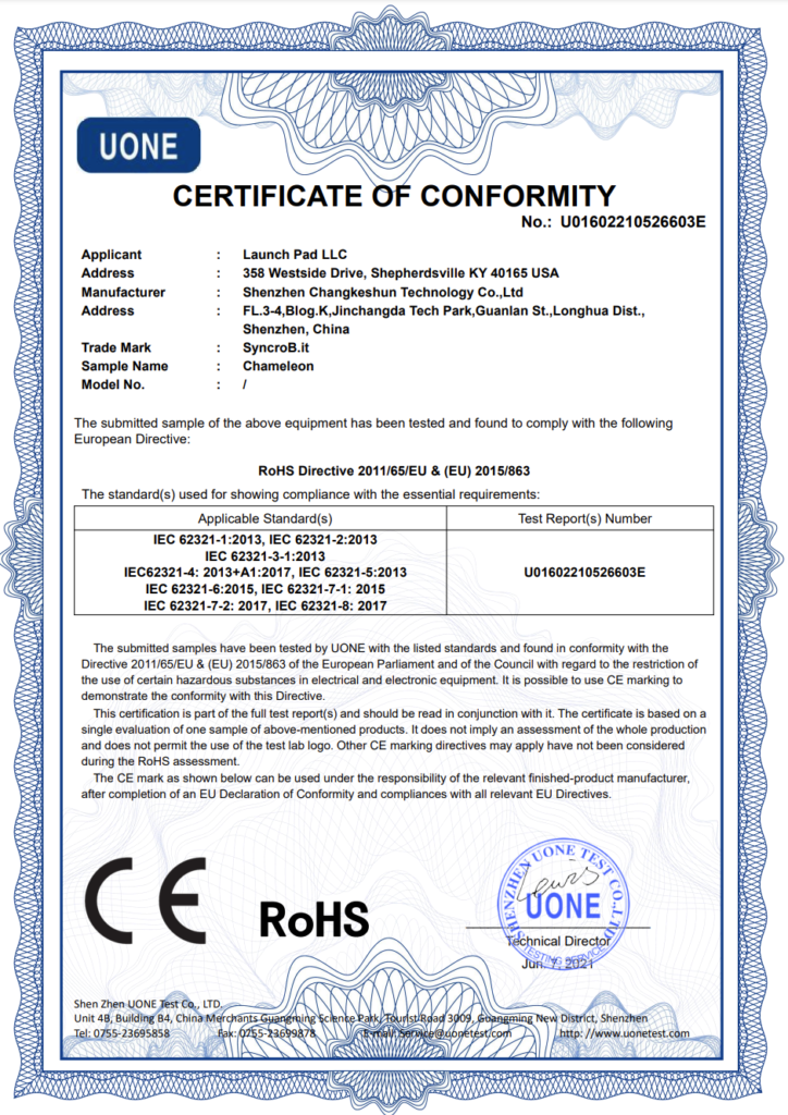 certificate of conformity.syncrobit
