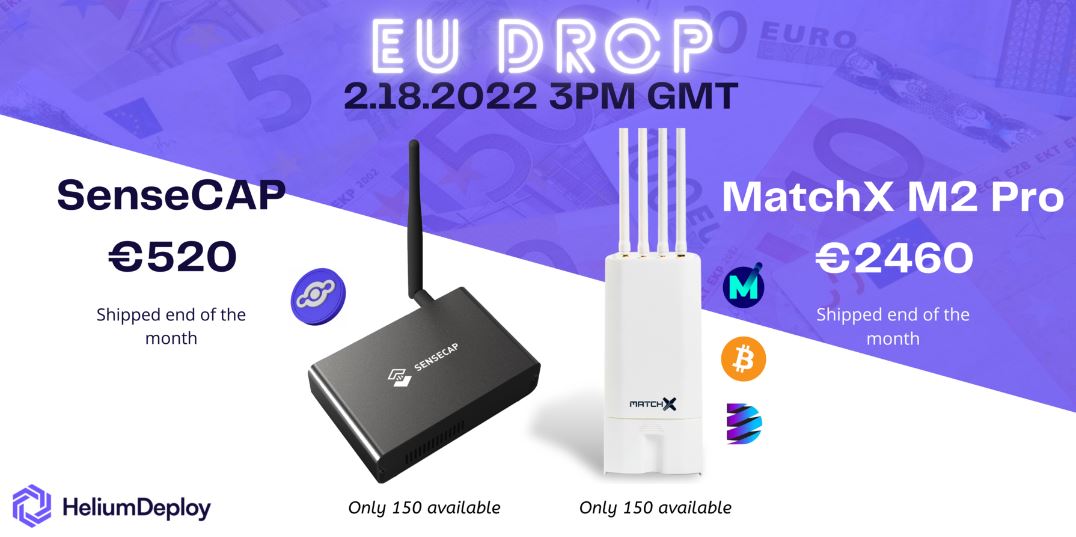 Europe SenseCAP MatchX Drop is LIVE